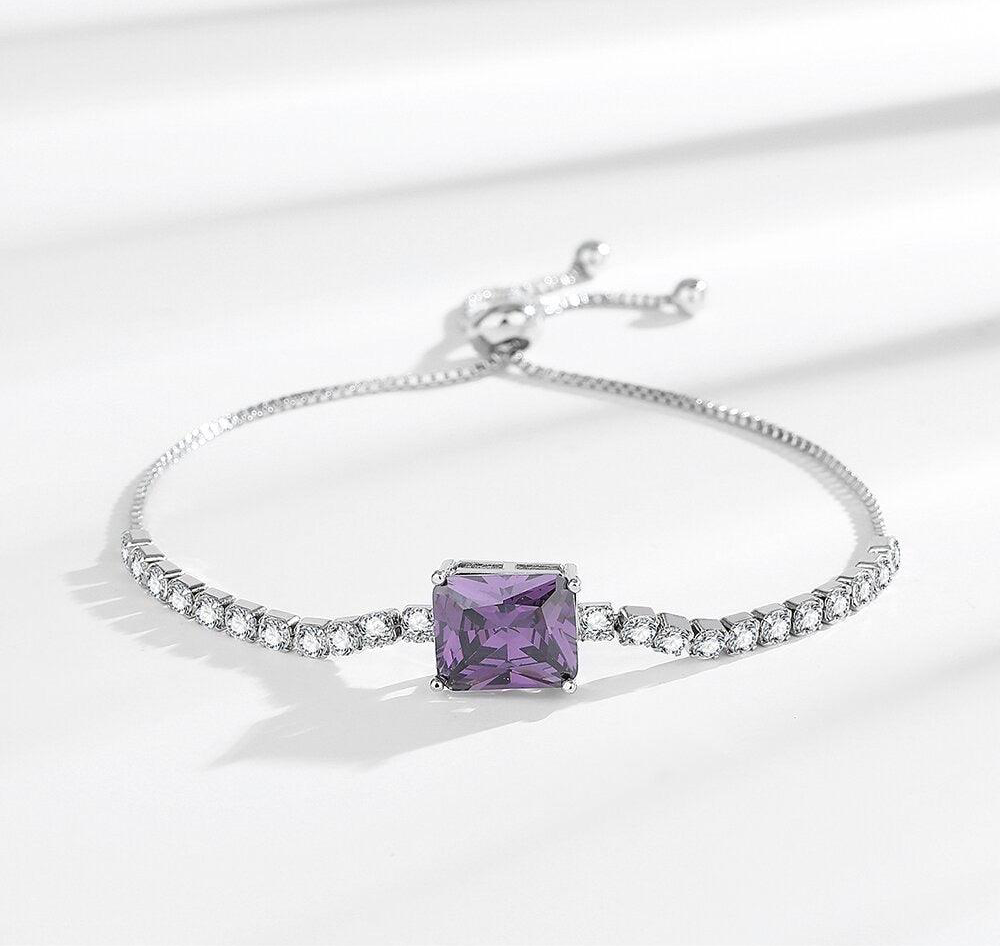 Amethyst Rectangle Tennis Bracelet