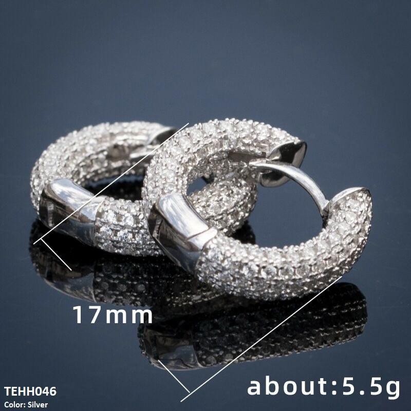 18K Zircon Studded Hoops - Havenon Store