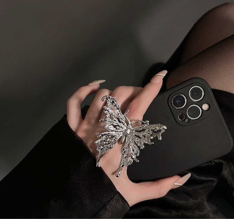 Silver Butterfly Ring Adjustable