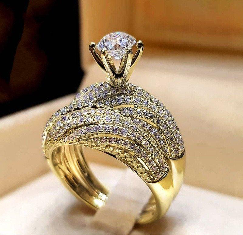 18K Celestial Glow Twin Rings