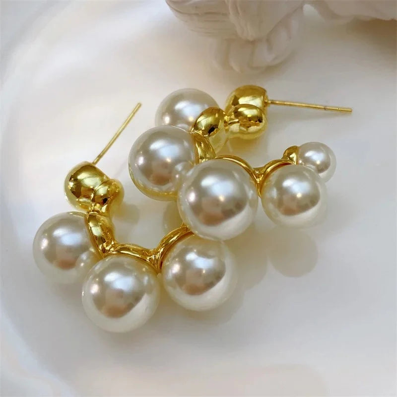 Pearl Hoops Pair