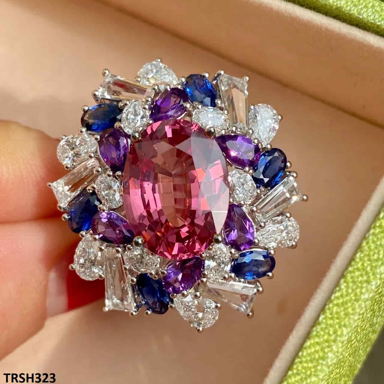 Gemstone Cocktail Adjustable Zircon Ring - Havenon Store