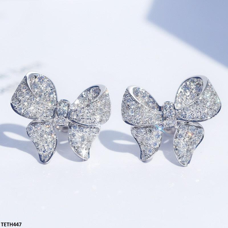 Sterling Zircon Luxury Bow Tops Pair - Havenon Store