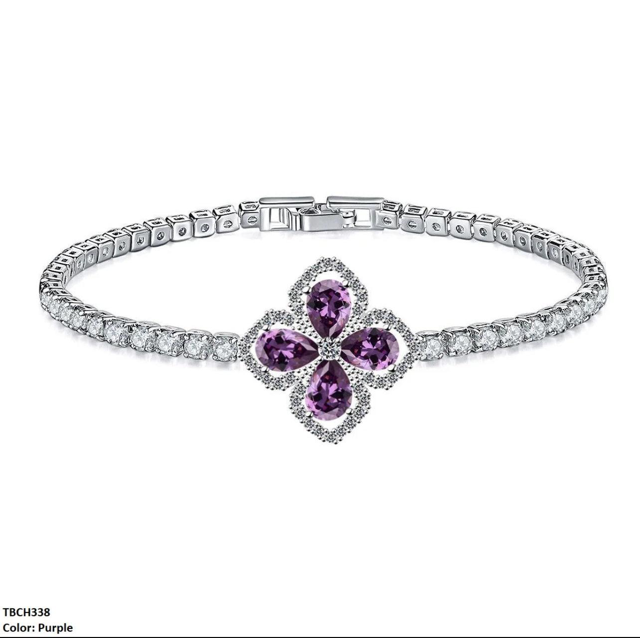 Zircon Gemstone Flower Tear Bracelet - Havenon Store
