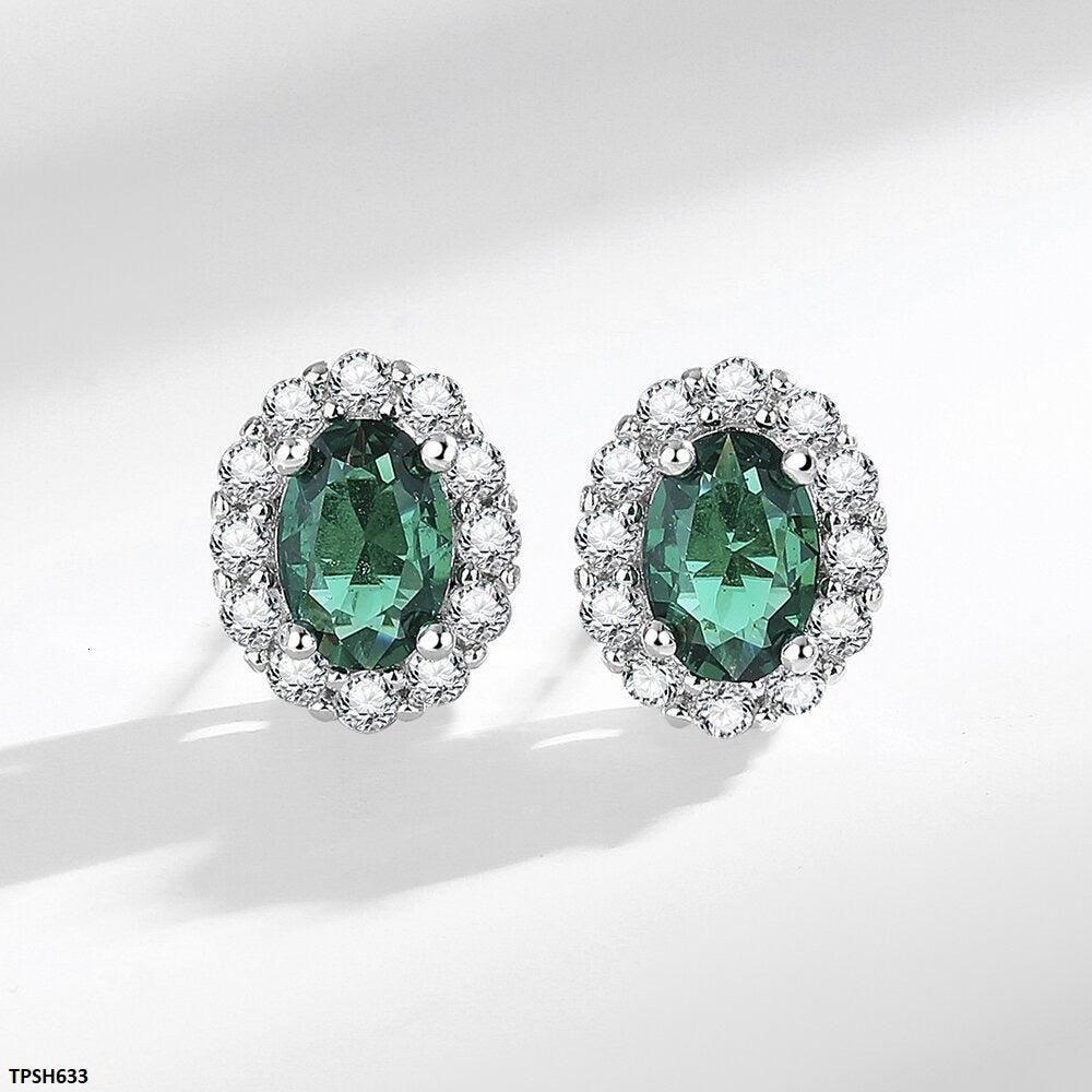 Emerald Oval Zircon Layered Pendant Set - Havenon Store