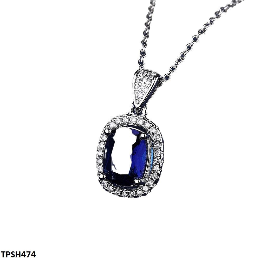 Sapphire Cushion Pendant Set - Havenon Store