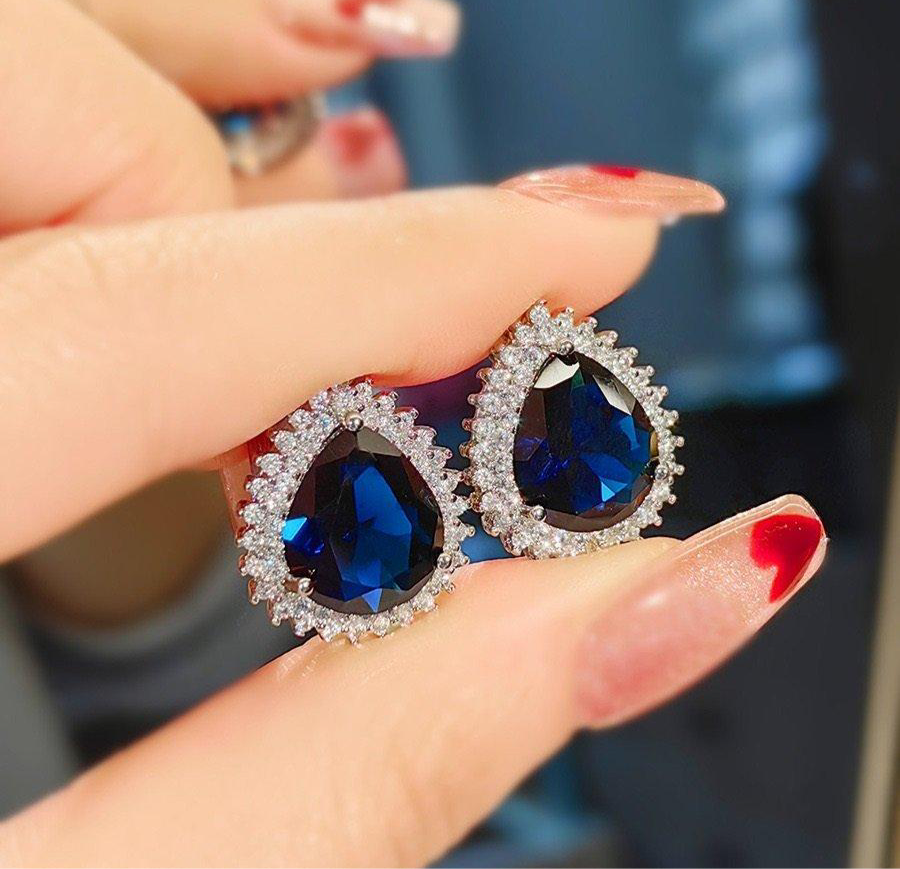 Sapphire Zircon Studded Tops Pair