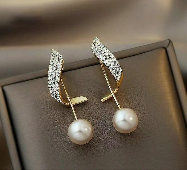 Traditional Zircon Studded Drop Earrings