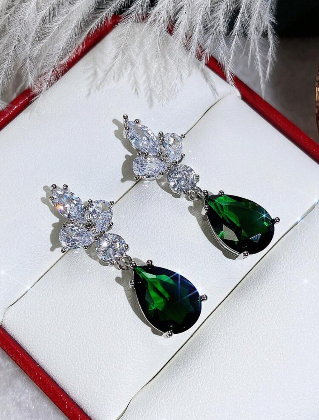 Cubic Zirconia Water Drop Earrings