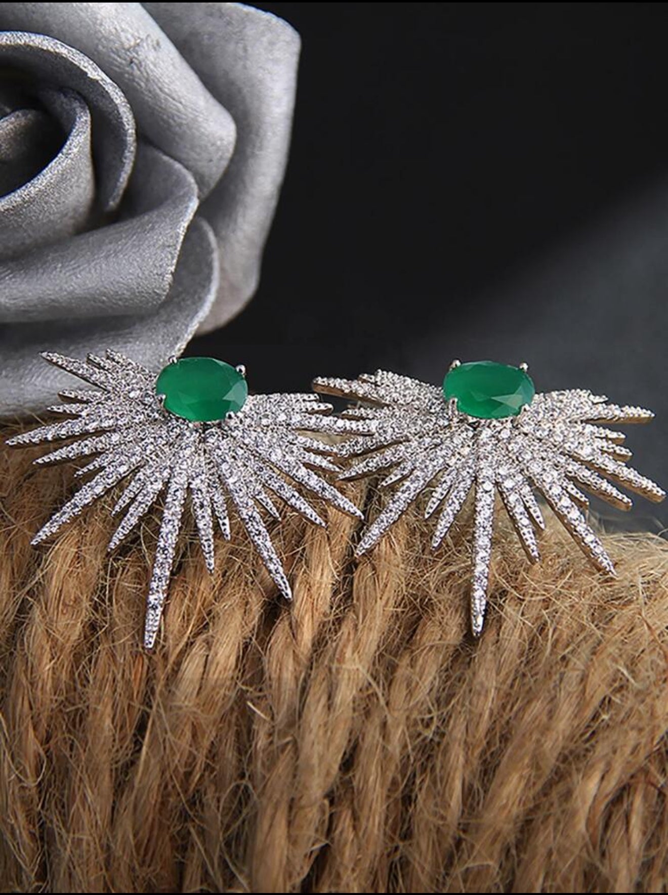 Cubic Zirconia Marquise Flakes Earrings