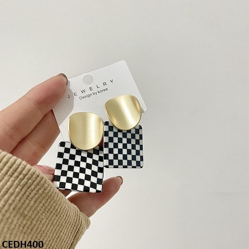 Check Drop Earrings Pair - Havenon Store