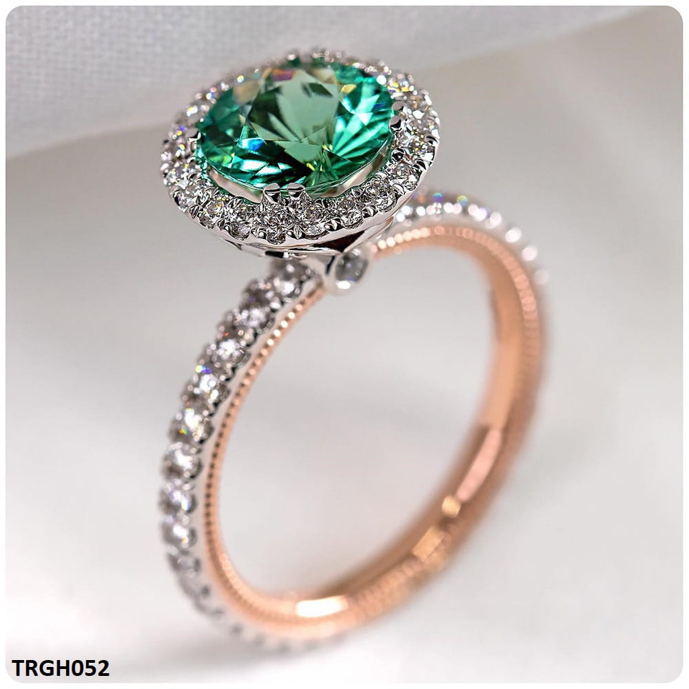 Golden electroplated emerald ring