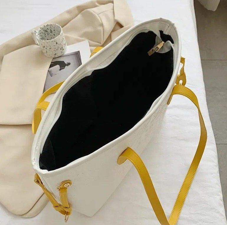 Lemon Trim Luxe Tote