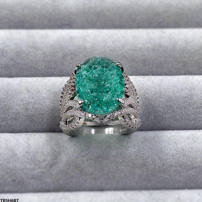 Green Diamond Zircon Studded Ring - Havenon Store