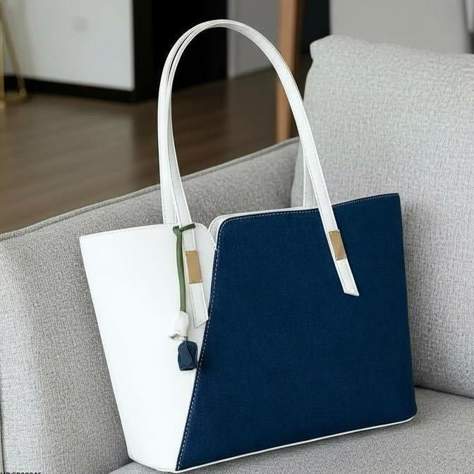Navy & White Grace Tote Bag