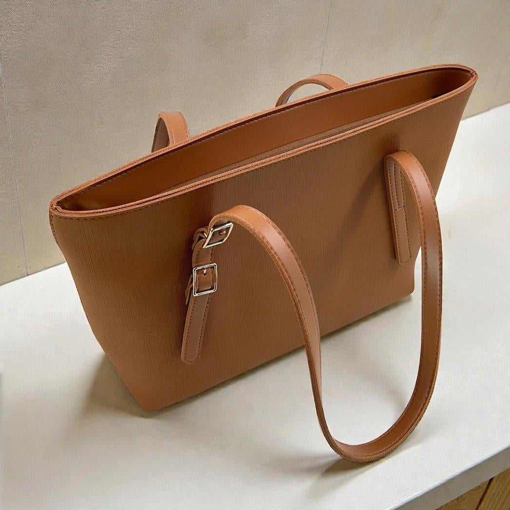 Camel Brown Vintage Tote Bag