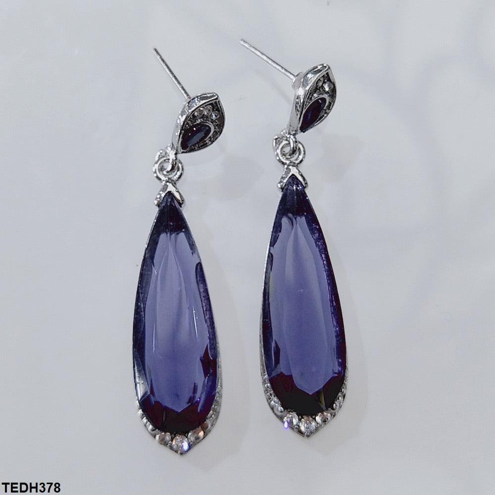 Amethyst Tear Long Earrings - Havenon Store