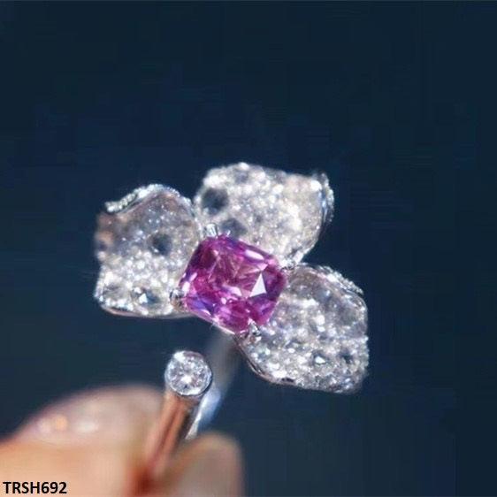 Amethyst Flower Ring Adjustable - Havenon Store