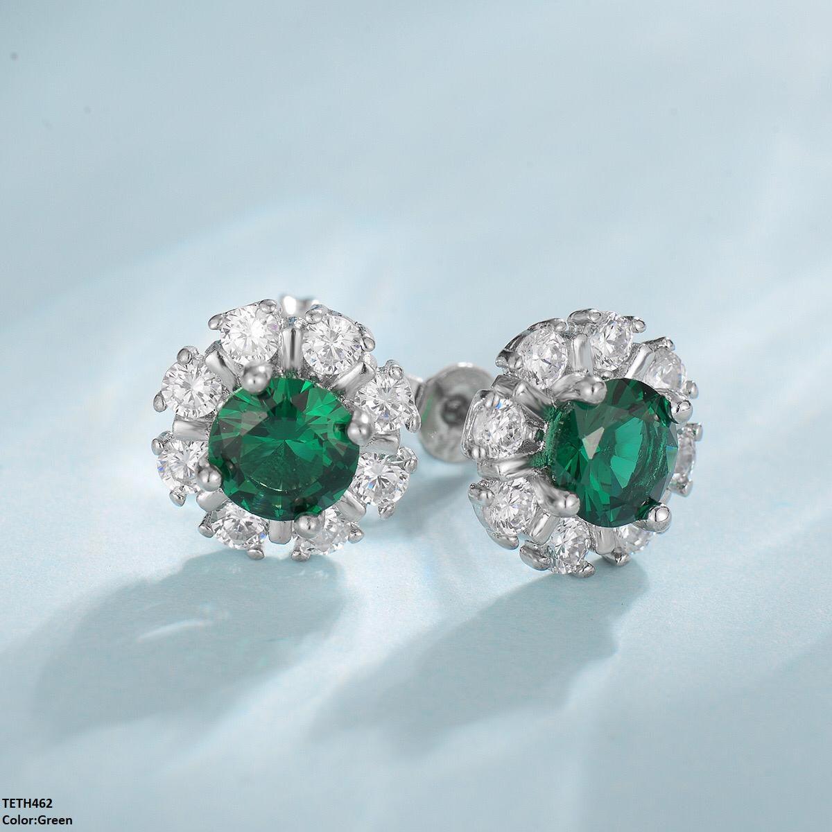 Emerald Zirconia Round Tops - Havenon Store