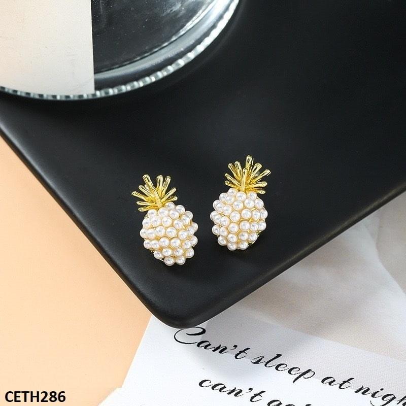 Pearl Studded Pineapple Tops Pair - Havenon Store