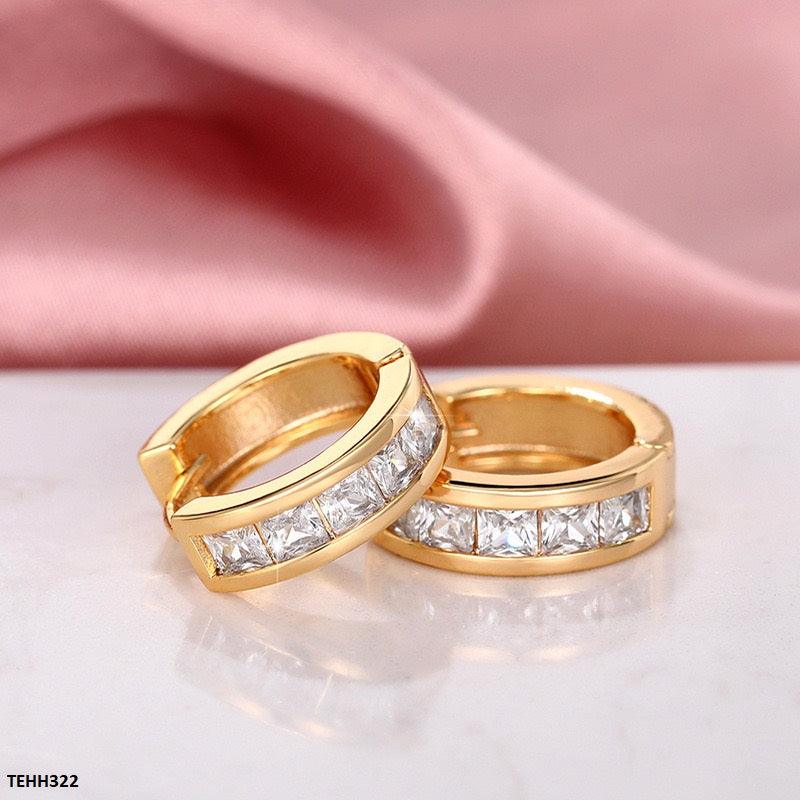 AA Zircon Square Layer Round Hoops - Havenon Store