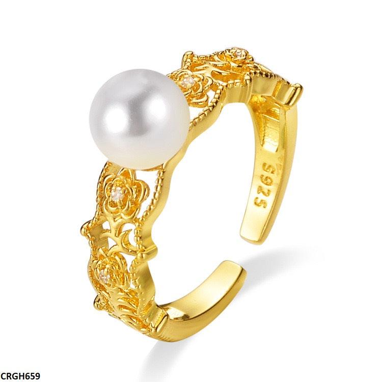 18K Golden Pearl Ring Adjustable - Havenon Store