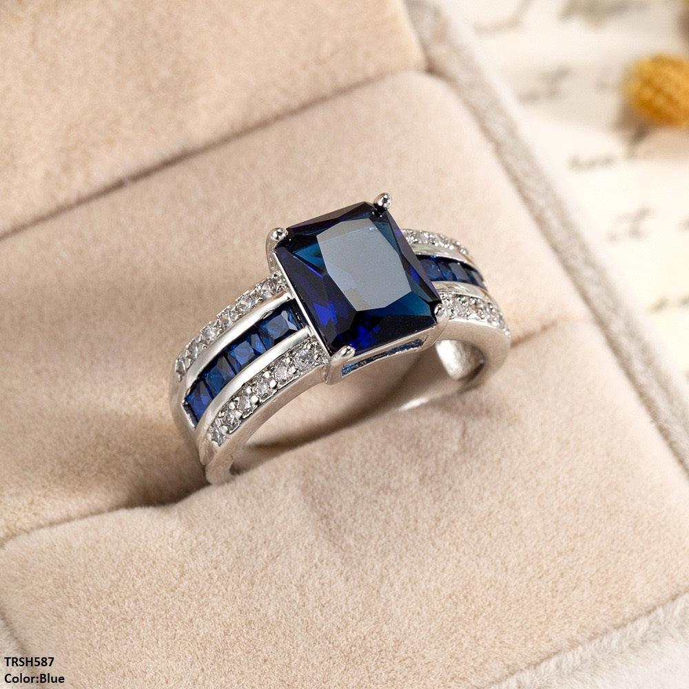 Sapphire/Emerald Layered Zircon Ring - Havenon Store