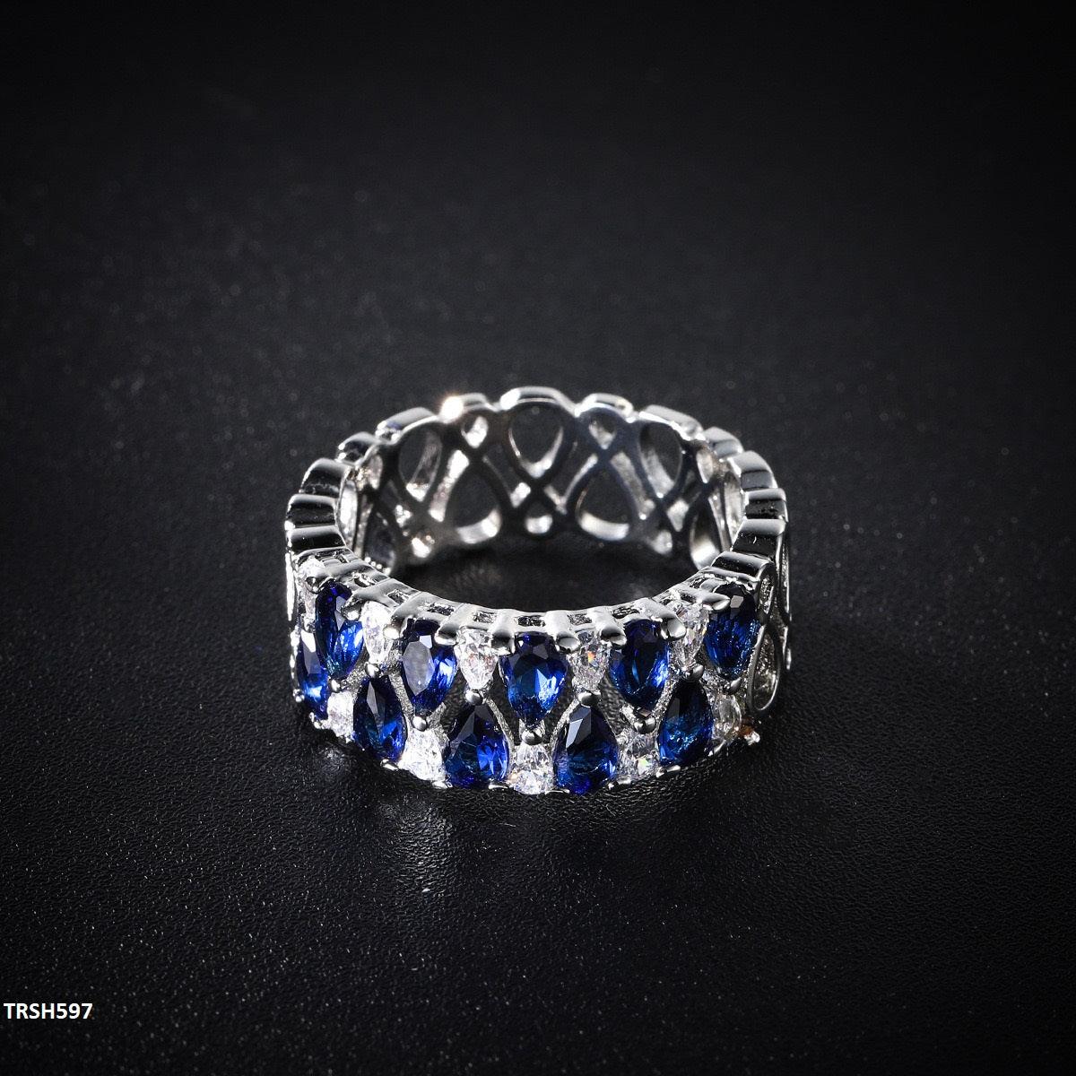 Sapphire Luxury Silver Band - Havenon Store
