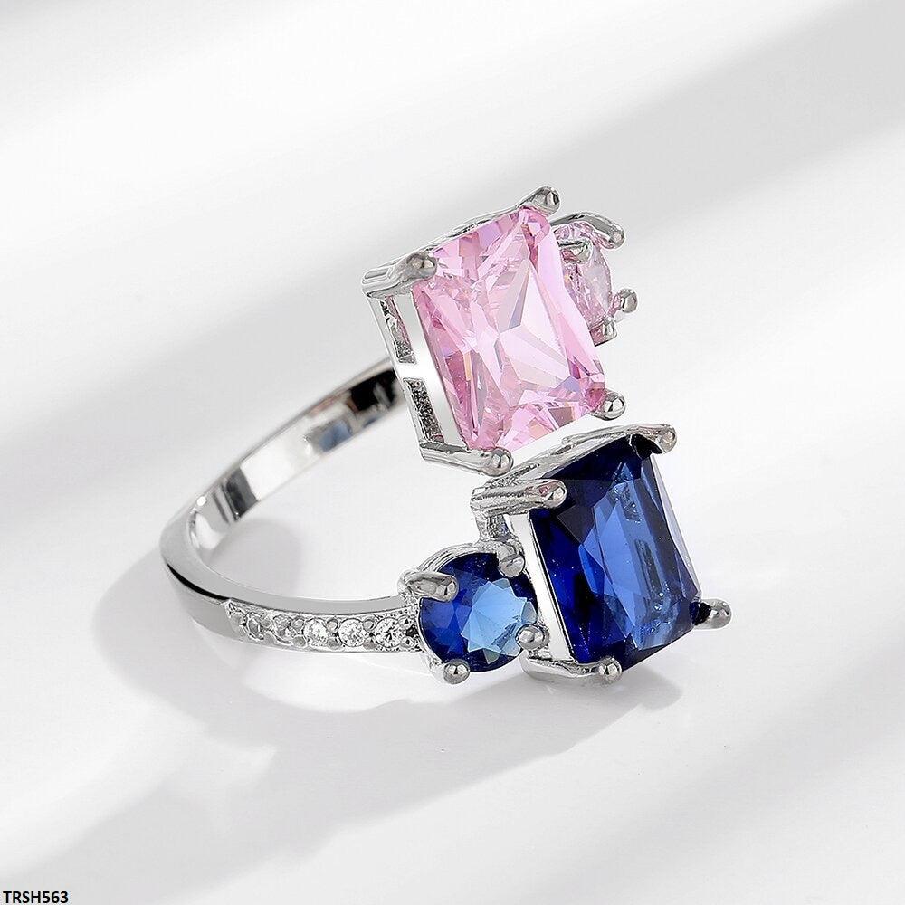 Adjustable Sapphire & Pink Emerald Ring - Havenon Store