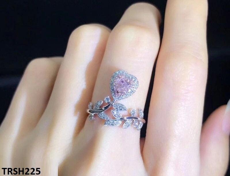 Emerald Heart/Leaf Zircon Adjustable Ring - Havenon Store