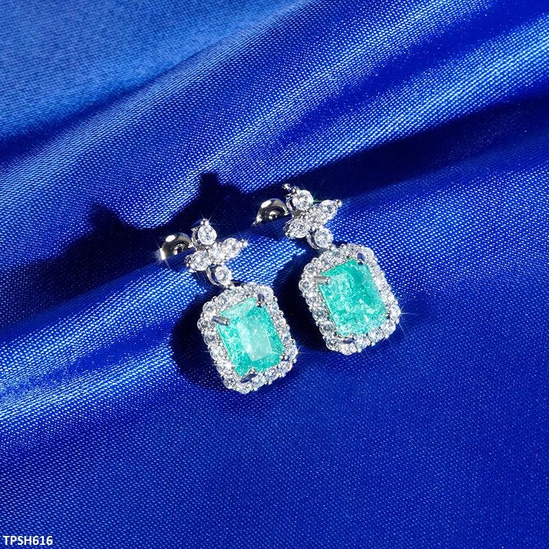 Aqua Zircon Square Cushion Pendant - Havenon Store