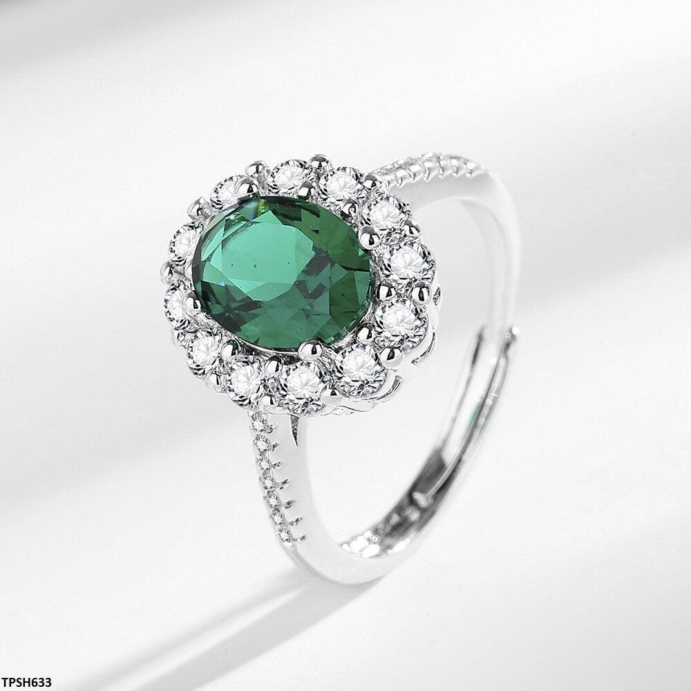 Emerald Oval Zircon Layered Pendant Set - Havenon Store