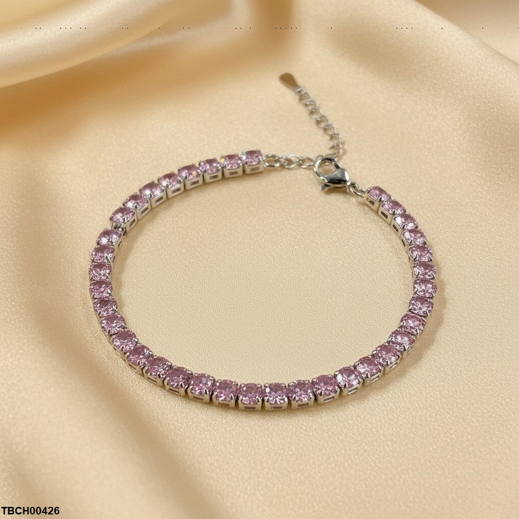 Pink Emerald Tennis Bracelet
