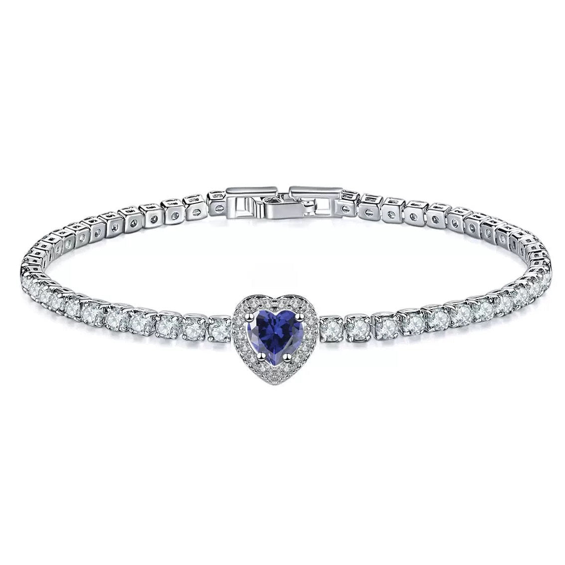 Emerald Zirconium Heart Bracelet