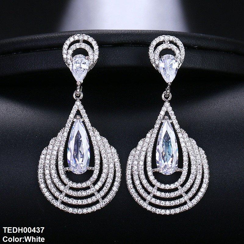 S925 Chandelier Zircon Drop Earrings