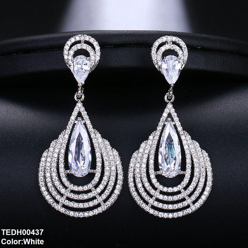 S925 Chandelier Zircon Drop Earrings