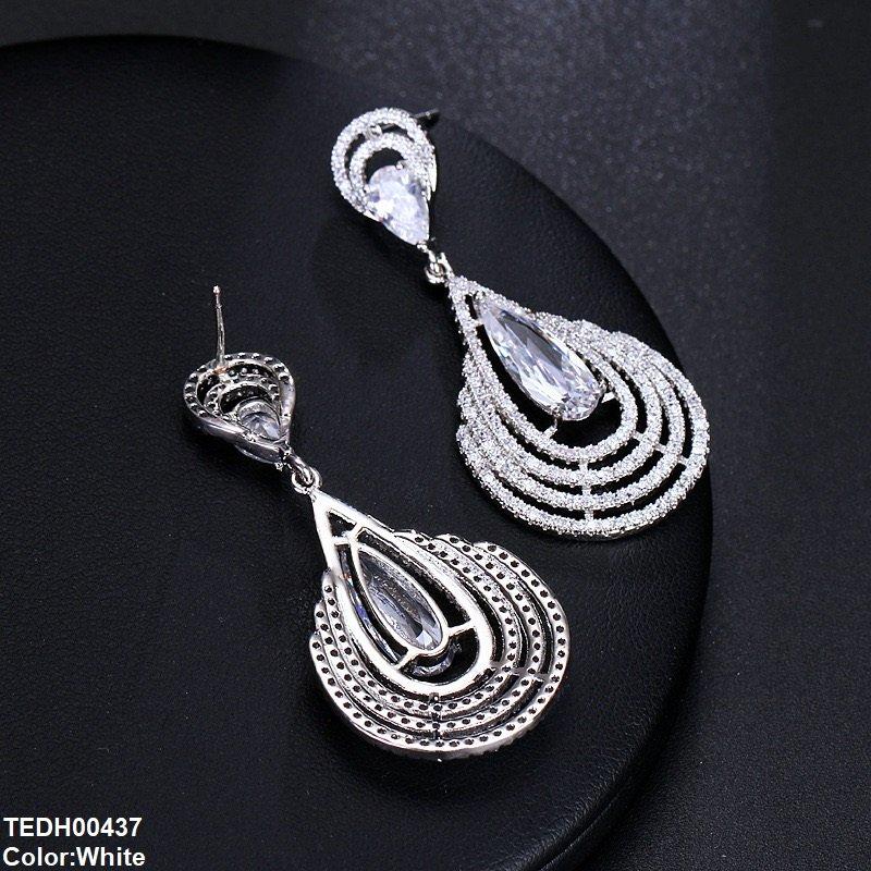 S925 Chandelier Zircon Drop Earrings