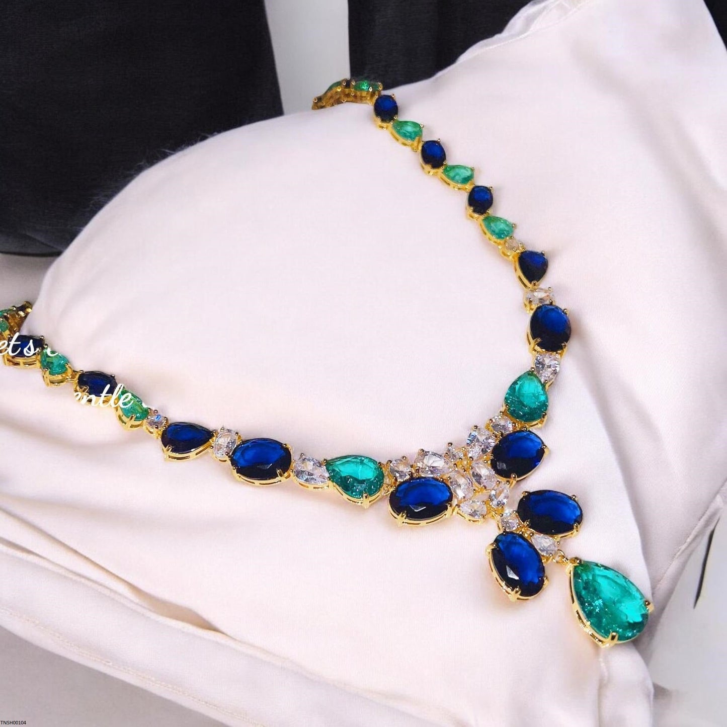 18K Gold Plated Stones Necklace