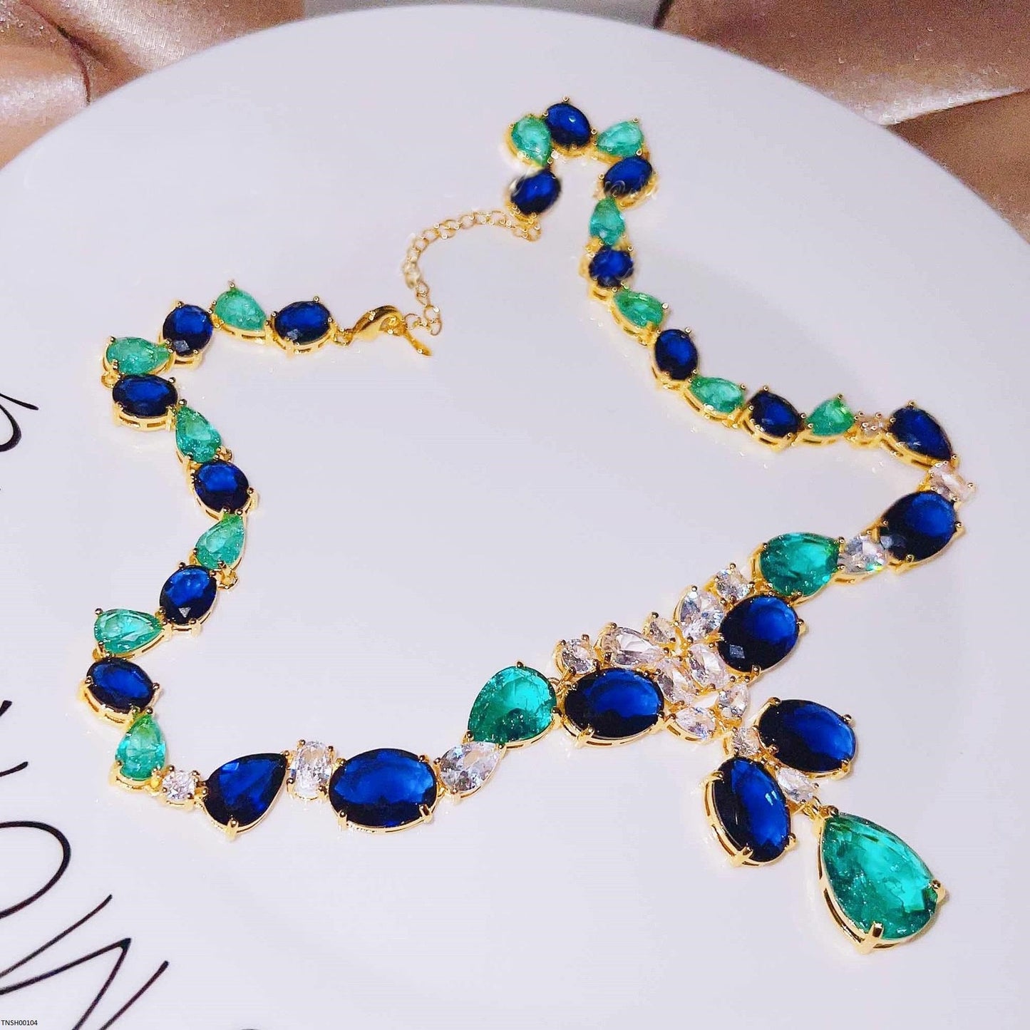 18K Gold Plated Stones Necklace