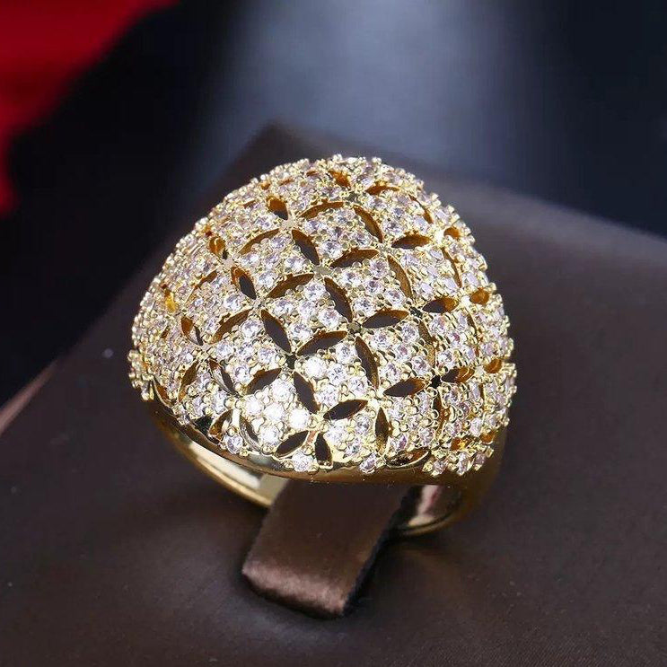 18K Square Stone Ring