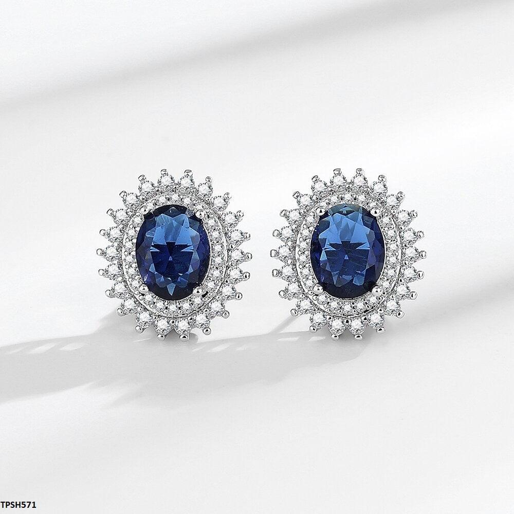 Sapphire Oval Layered Pendant Set - Havenon Store