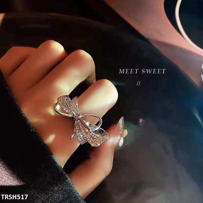 Adjustable Luxury Silver Bow Ring - Havenon Store