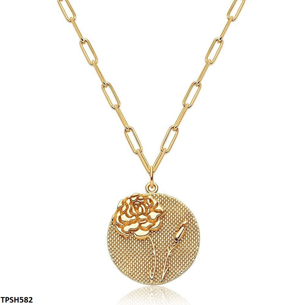 Women’s versatile stainless steel flower pendant