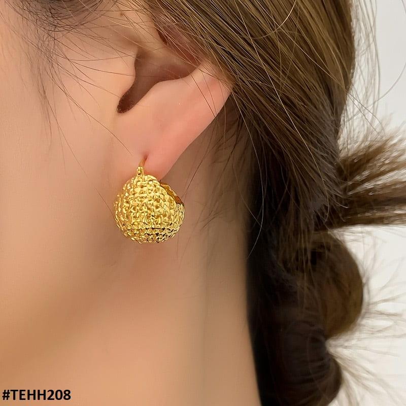 Gold plated Round Hoops Pair - Havenon Store