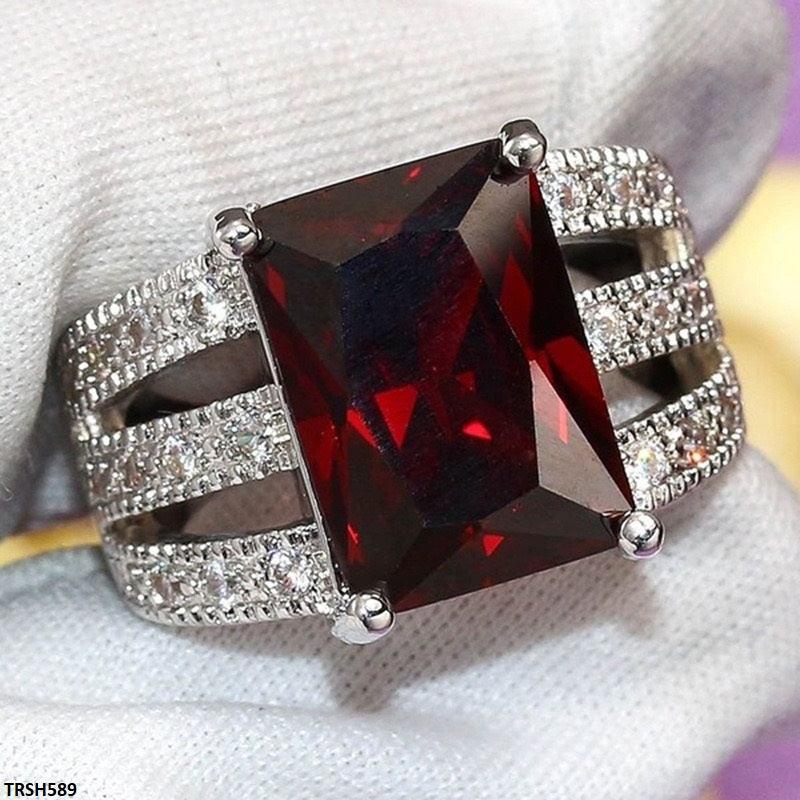 Ruby Zircon Layered Ring - Havenon Store