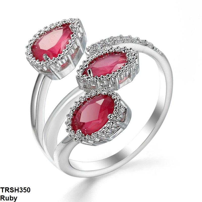 Adjustable Zircon 3 stone Leaf Ring - Havenon Store