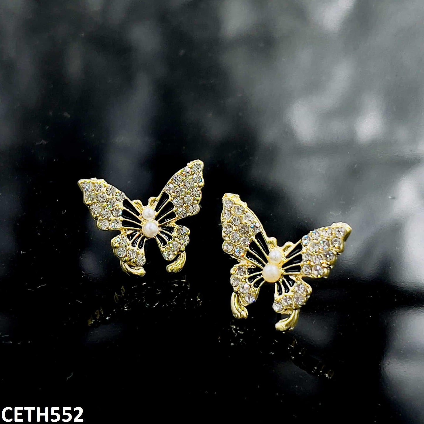 RhineStone Butterfly Stud Tops Pair - Havenon Store