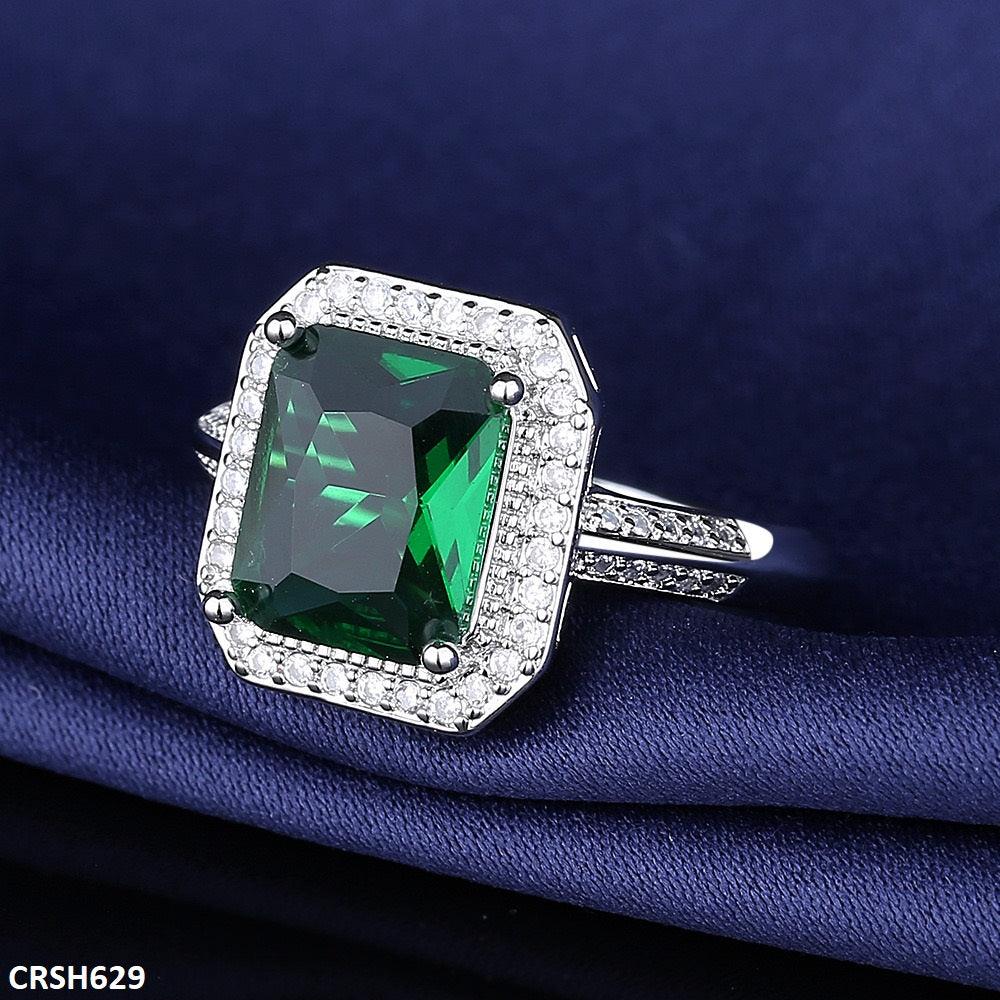 Emerald Baguette Adjustable Ring - Havenon Store