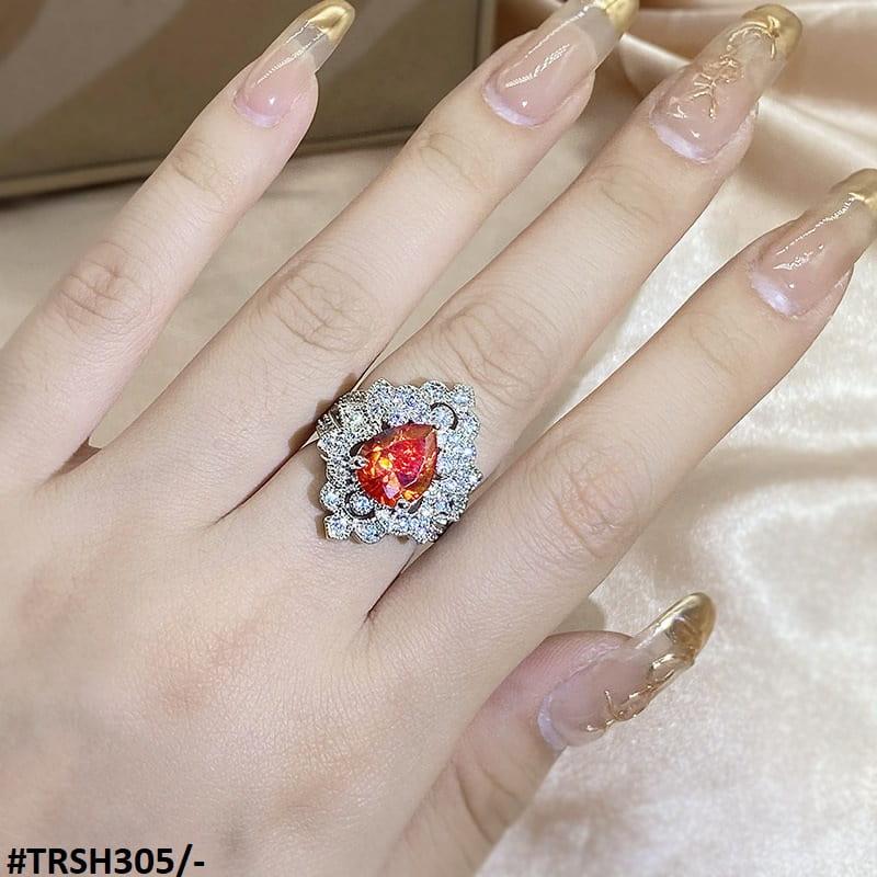 Orange Tear Flower Zircon Adjustable Ring - Havenon Store
