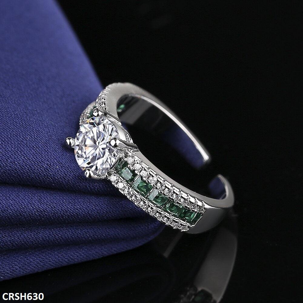 Adjustable Emerald Zircon Square Layered Ring - Havenon Store